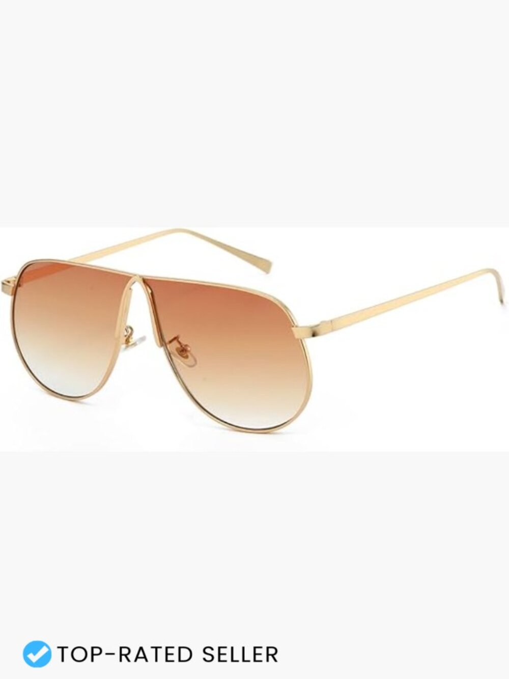 Oversized Aviator Sunglasses Gold Metal Frame Retro 70s Big Shades UV Protection